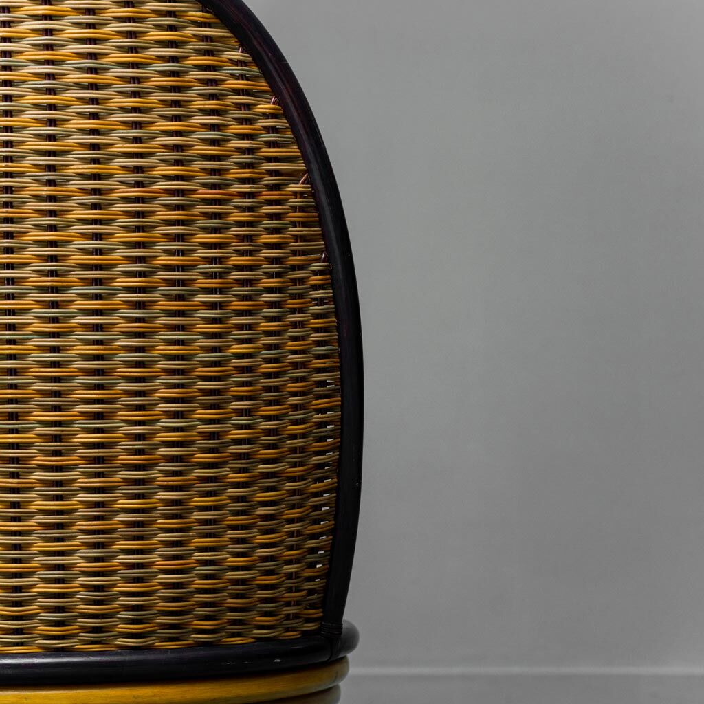 Garden armchair in 60s rattan wood