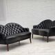 1960s, Scandinavian sofa in black furniture leather.