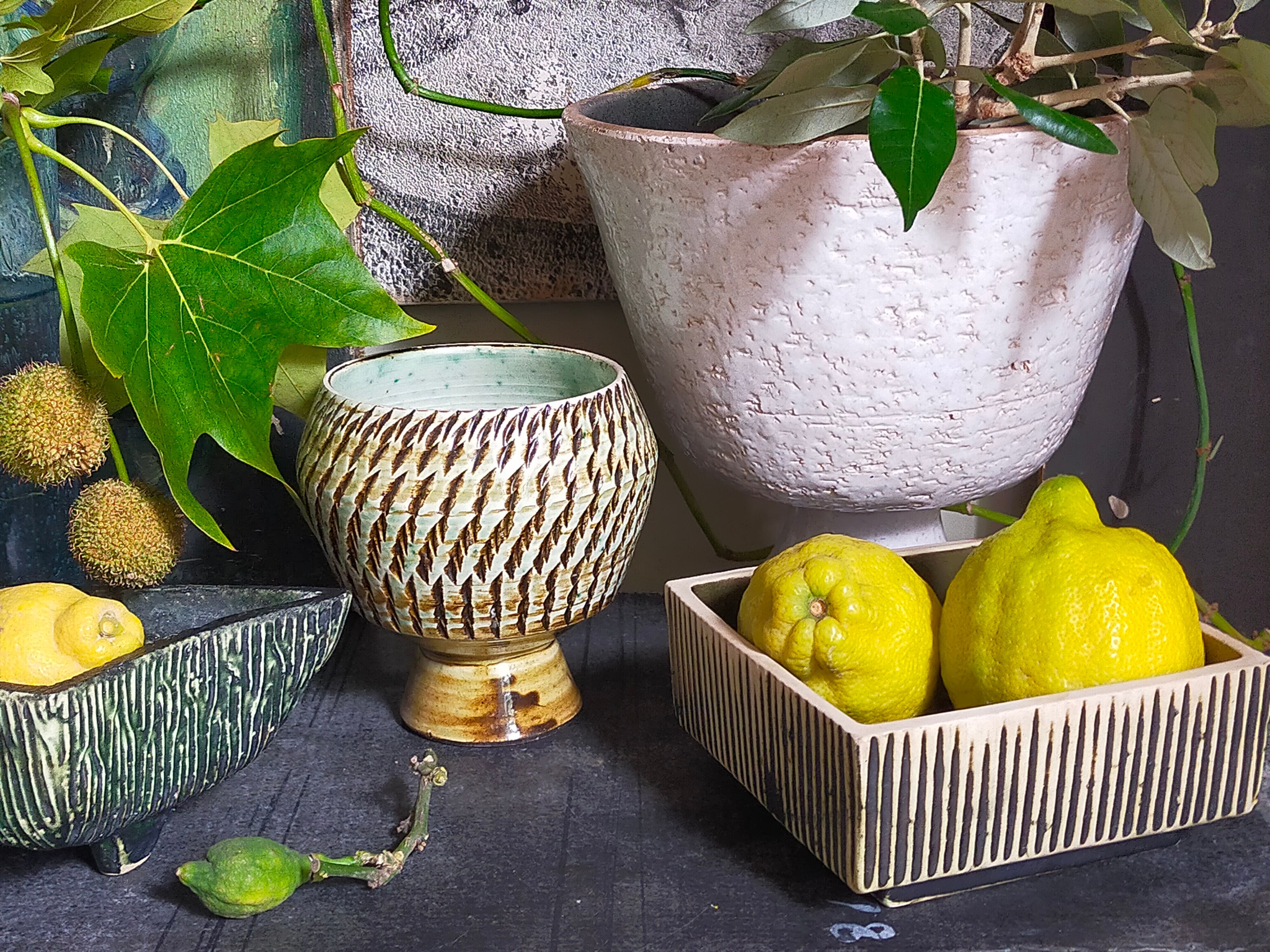 Vintage ceramic ikebana vase