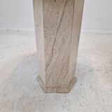 Set of 2 Italian Travertine Pedestals or Side Tables, 1980s