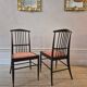 The Modernity, set of six chairs, model Charlotte, black lacquered wood.