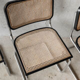 Set of 4 black cesca B32 chairs by Marcel Breuer