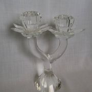 Chandelier bougeoir fleur en cristal taillé artisanal