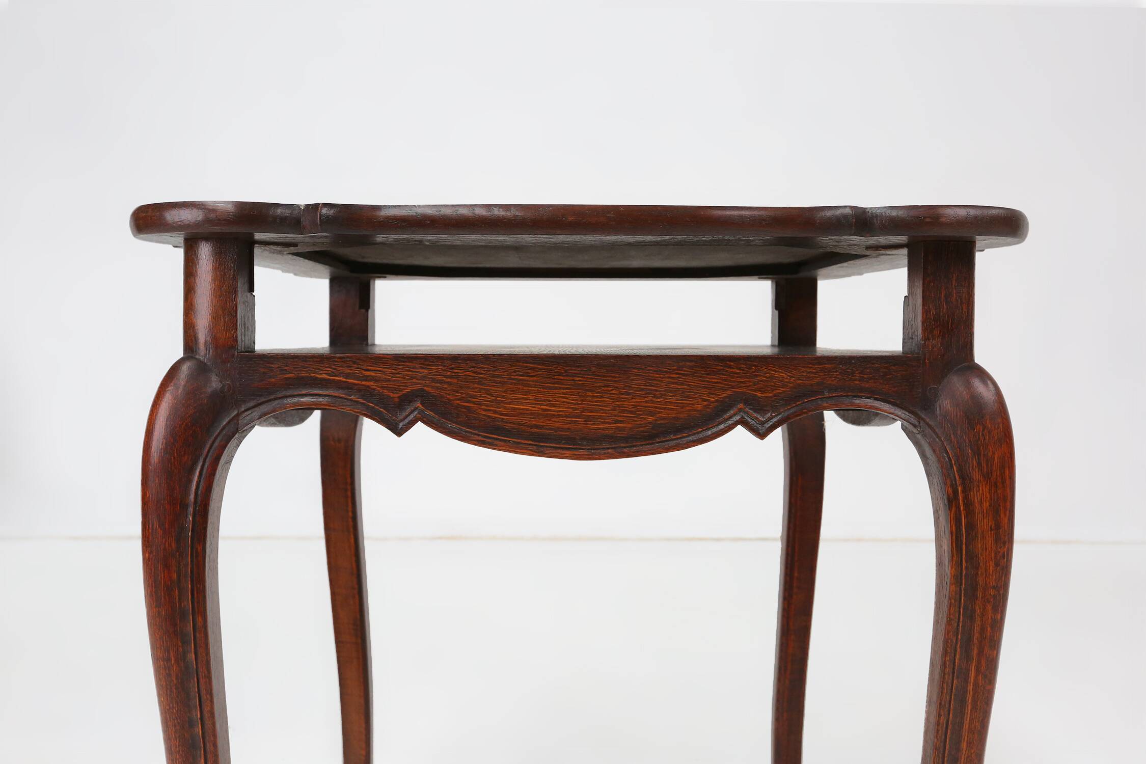 Elegant antique French card table in wood with 2 drawers, ca. 1900