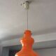 Suspension scandinave années 60 en opaline orange