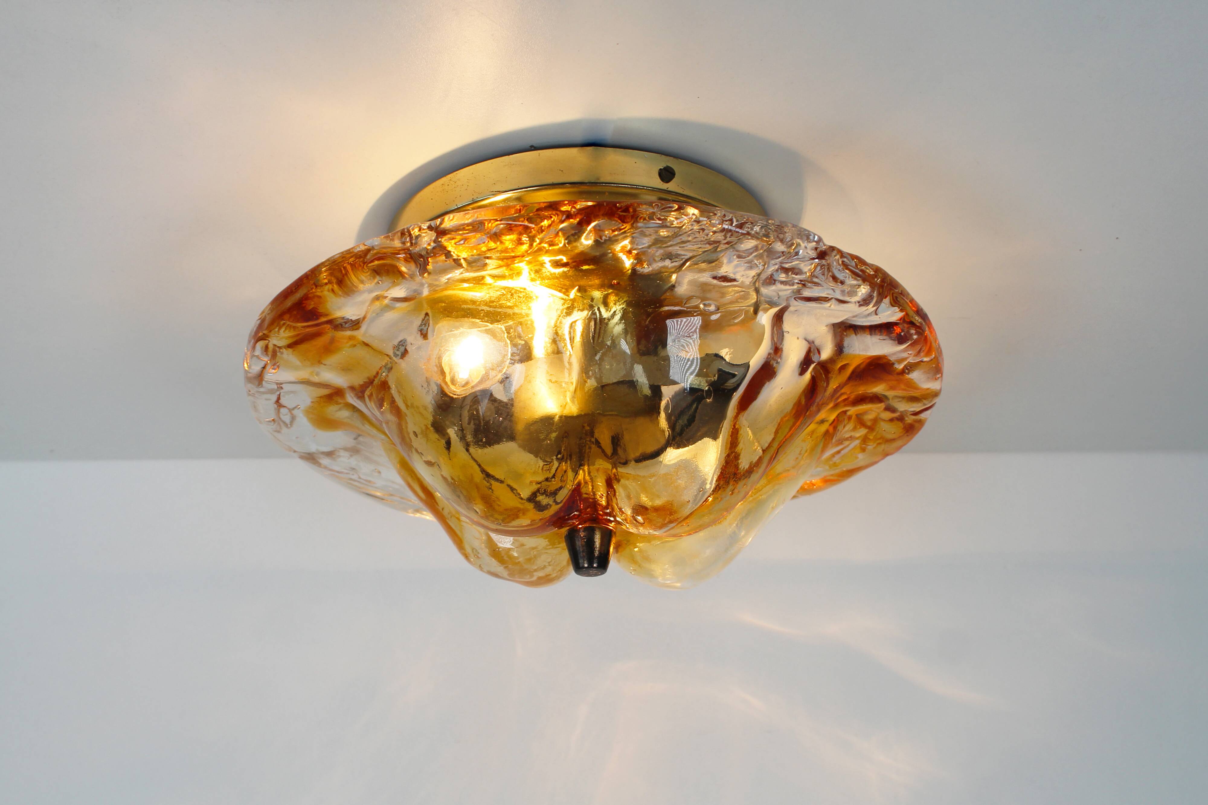 Vintage 1970's Muranoglass flush mount light
