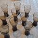 Set of 10 smoked glasses from the 60s/70s