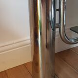 Smoked glass coffee table and chrome legs 70s