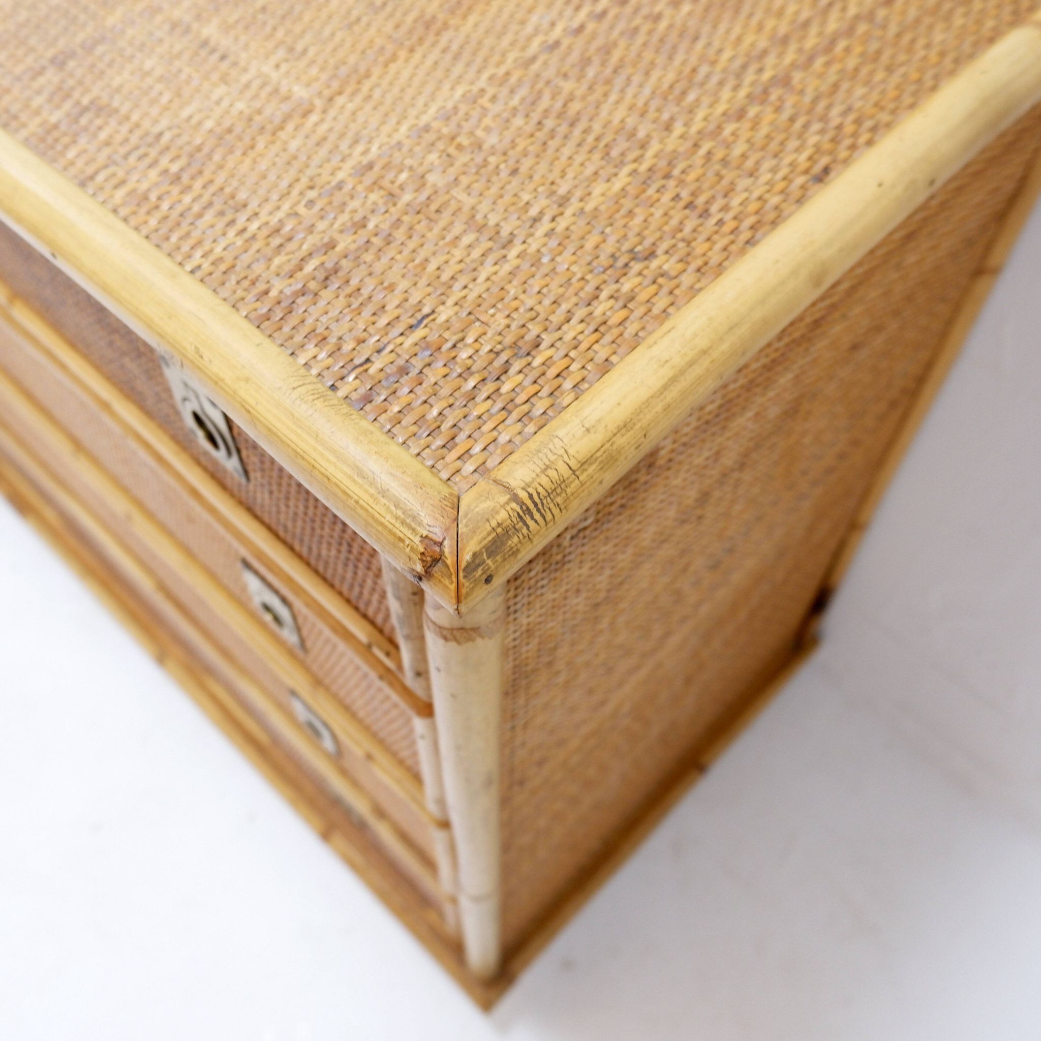 Dal Vera chest of drawers in bamboo and wicker/rattan, Italy 1960s