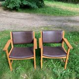 2 Hans Wegner armchairs model AP-50