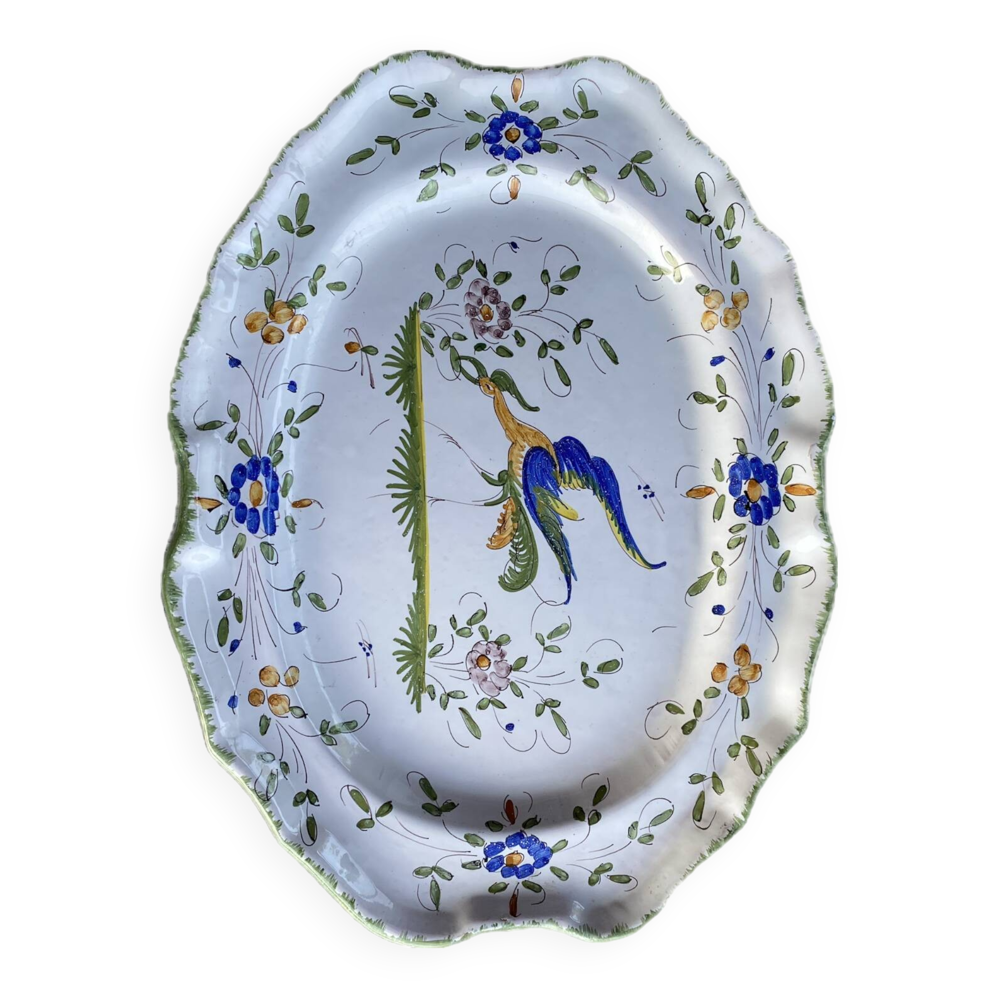 Large decorative earthenware dish