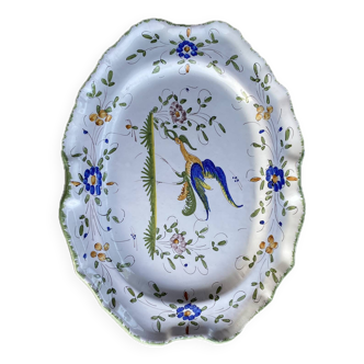 Grand plat décoratif en faïence