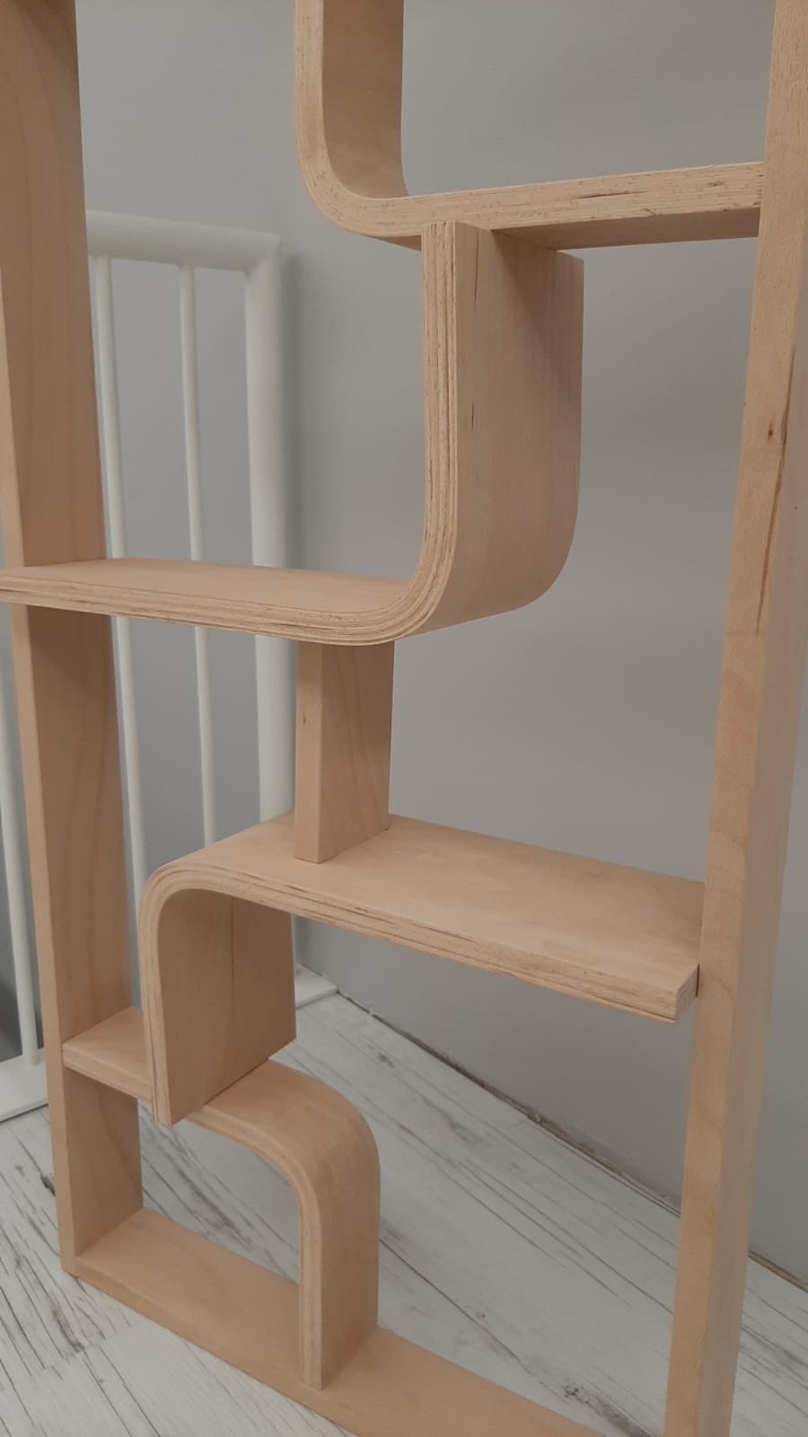 Curved plywood wall, bookcase, flowerbed, Volak by Holesov, 1960s Czechoslovakia