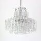 Superb glass tube chandelier in Murano ice by Doria, Germany, 1960s.