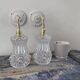 Pair of vintage gold and chiseled glass wall lights