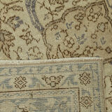 Hand-knotted persian vintage 1970s 250 cm x 364 cm beige wool carpet
