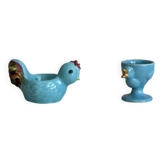 Ceramic egg cup duo