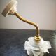 Wall lamp old tulip glass paste shape flower gooseneck brass porcelain art deco 1930