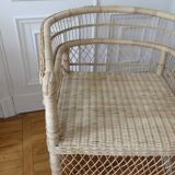 Natural rattan armchair braided