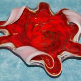 Multi-layer Murano pocket emptier encrusted with gold glitter