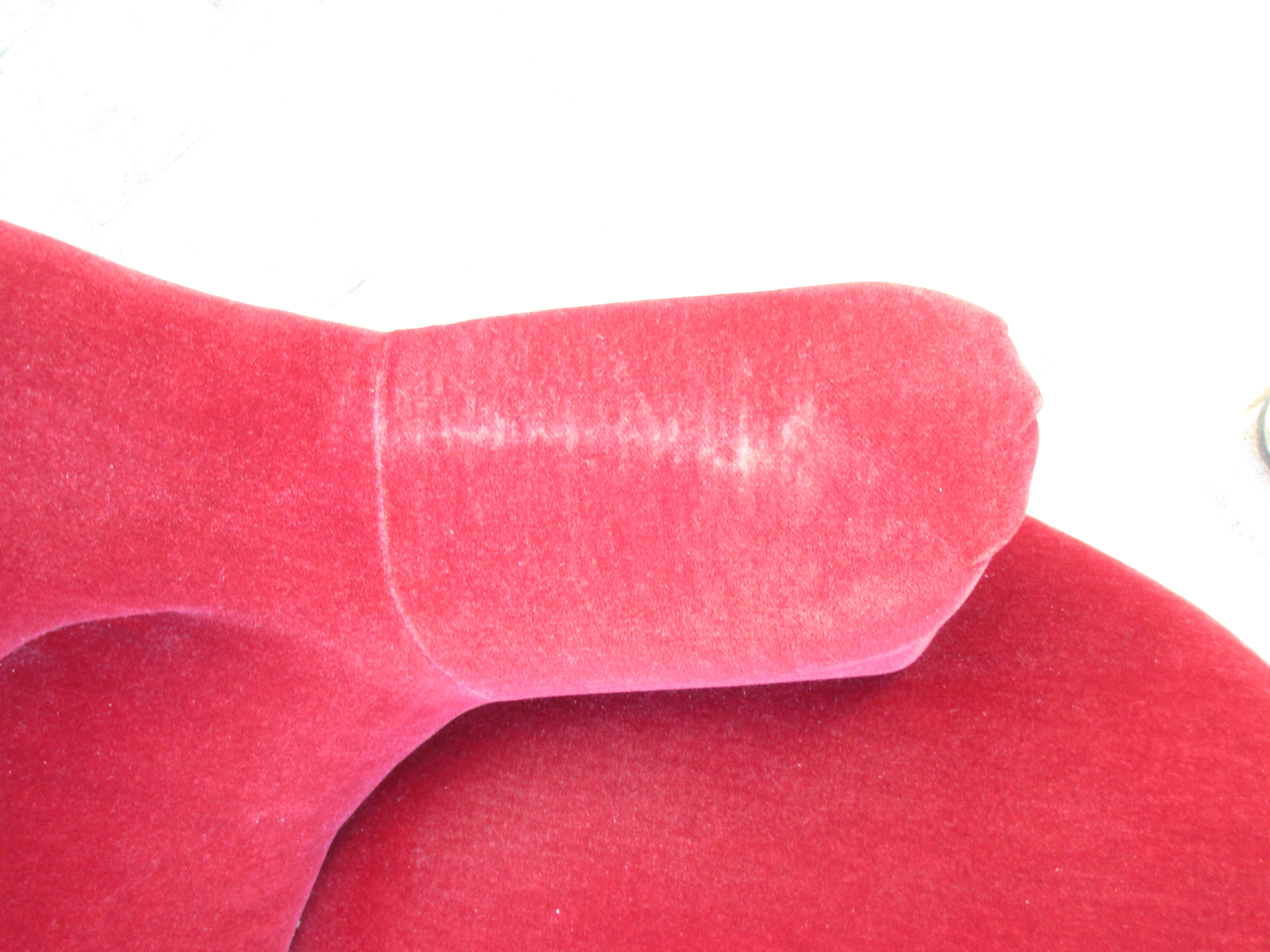 Pair of red velvet toad chairs