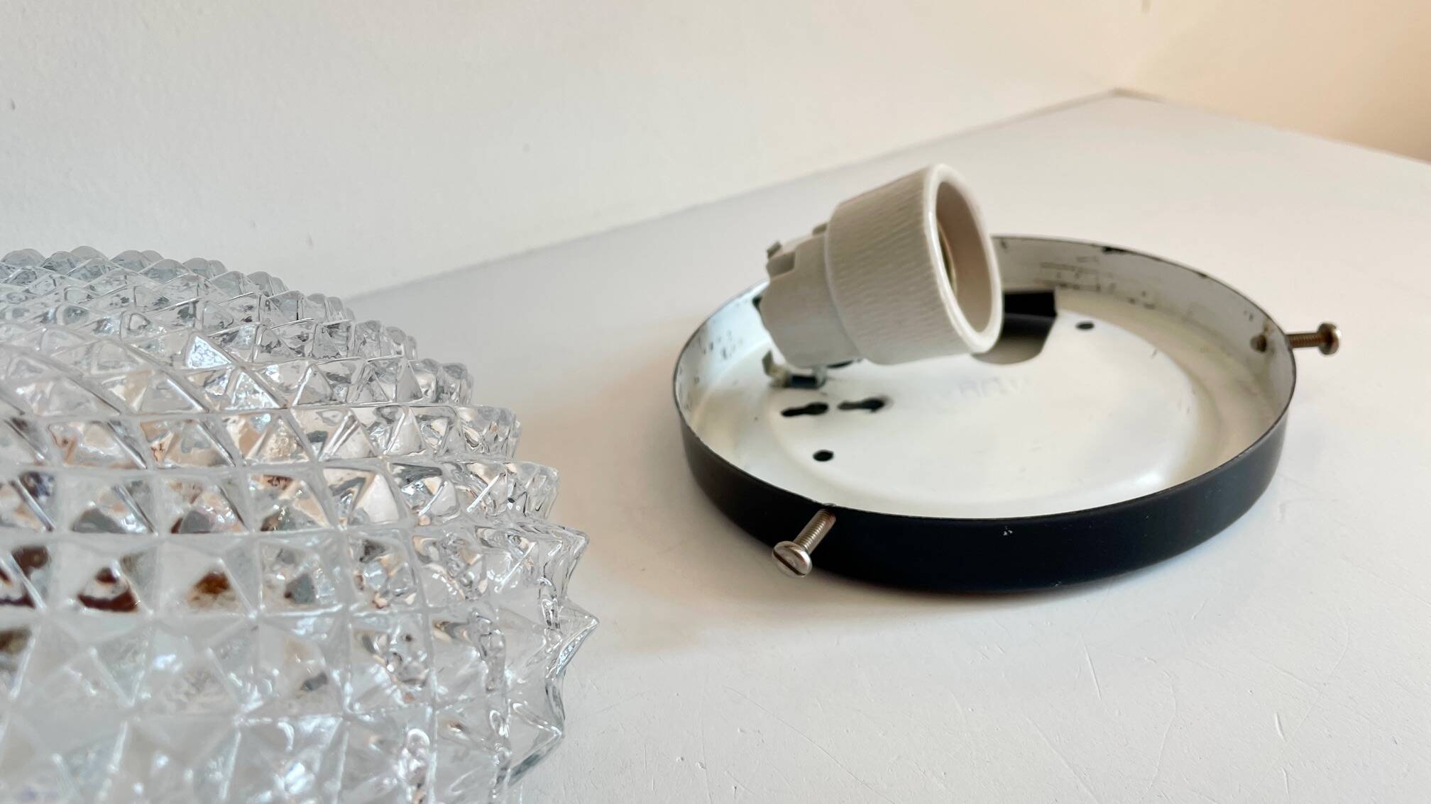 APPLIQUE Semi-Crystal Ceiling Light 1950s