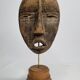 Antique Dan passport mask in carved wood 15 cm, with stand