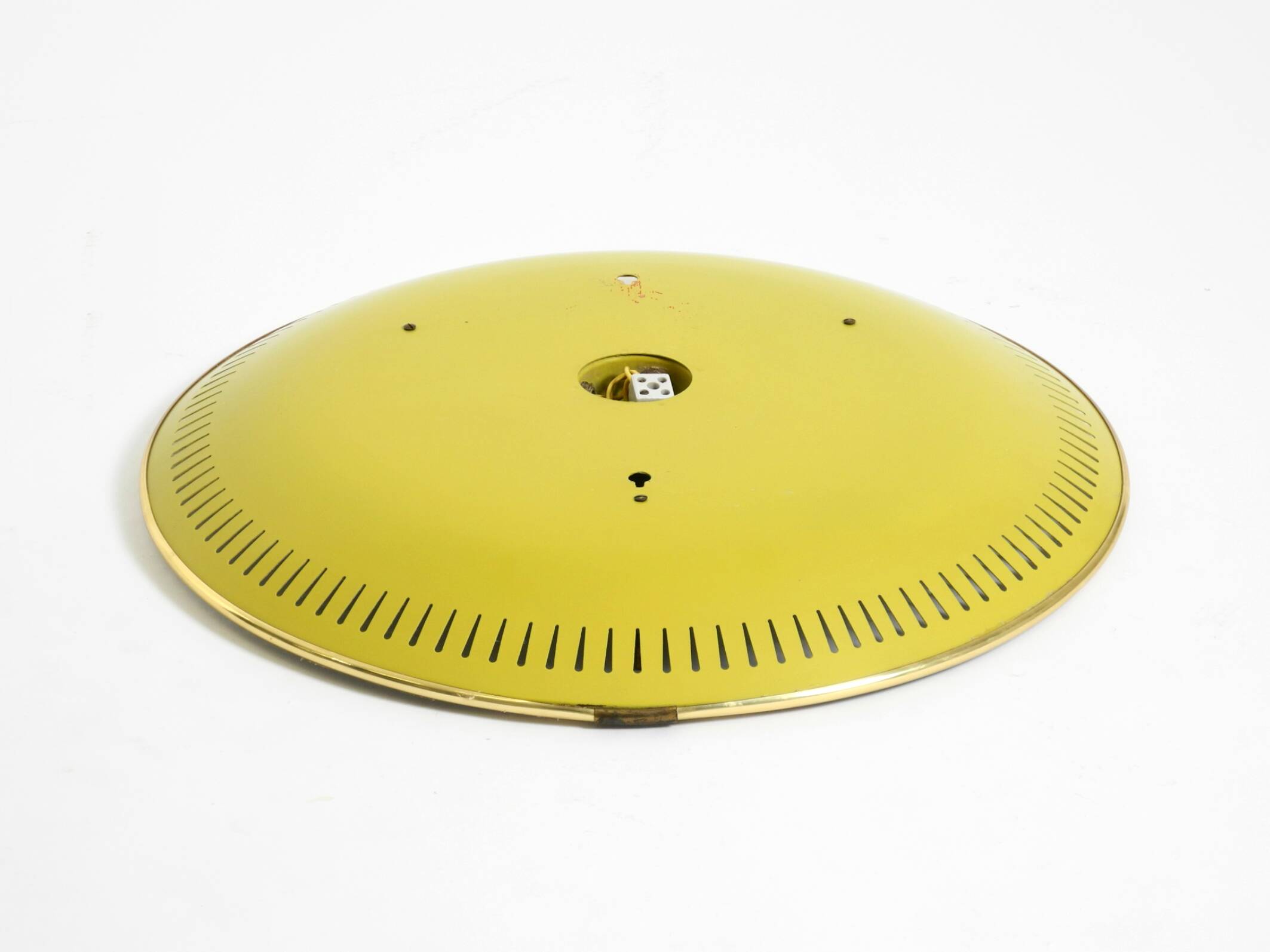 Rare round illuminated mid-century Hillebrand metal mirror from 1966