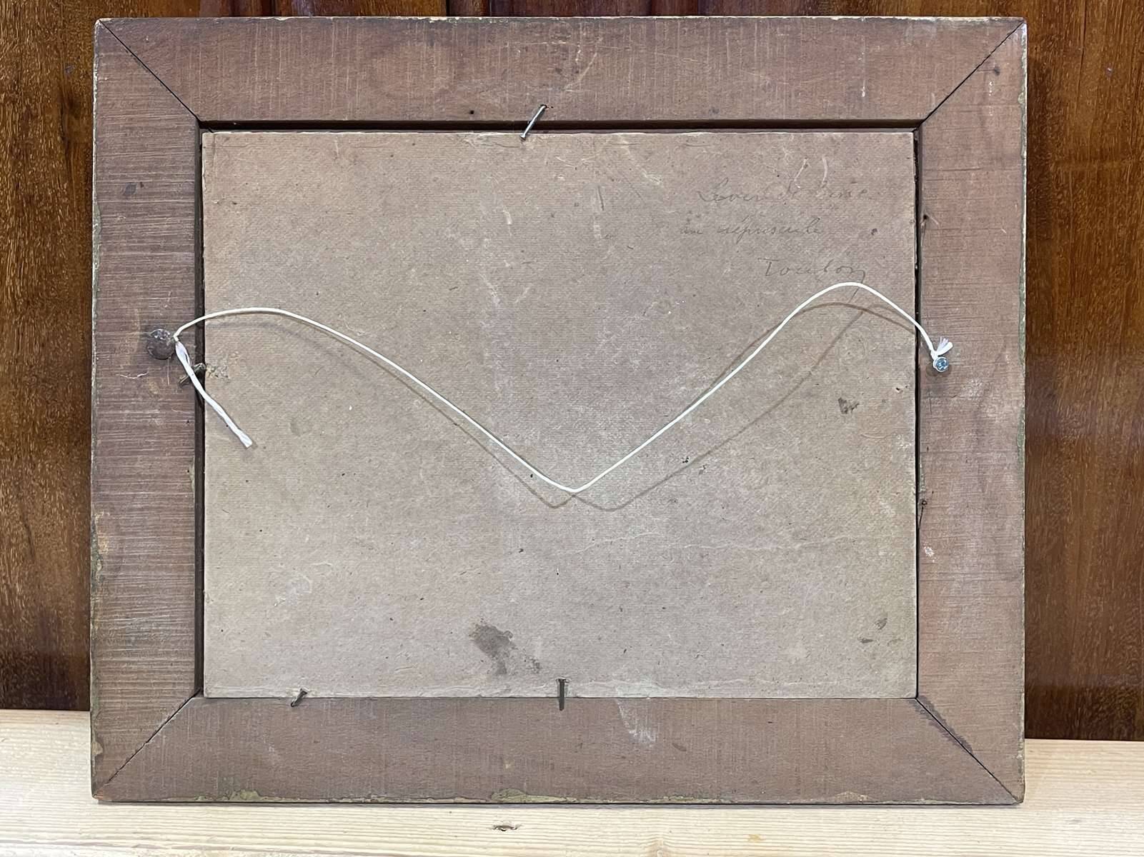 Moonrise at dusk Toulon - Oil on cardboard, signed Victorès