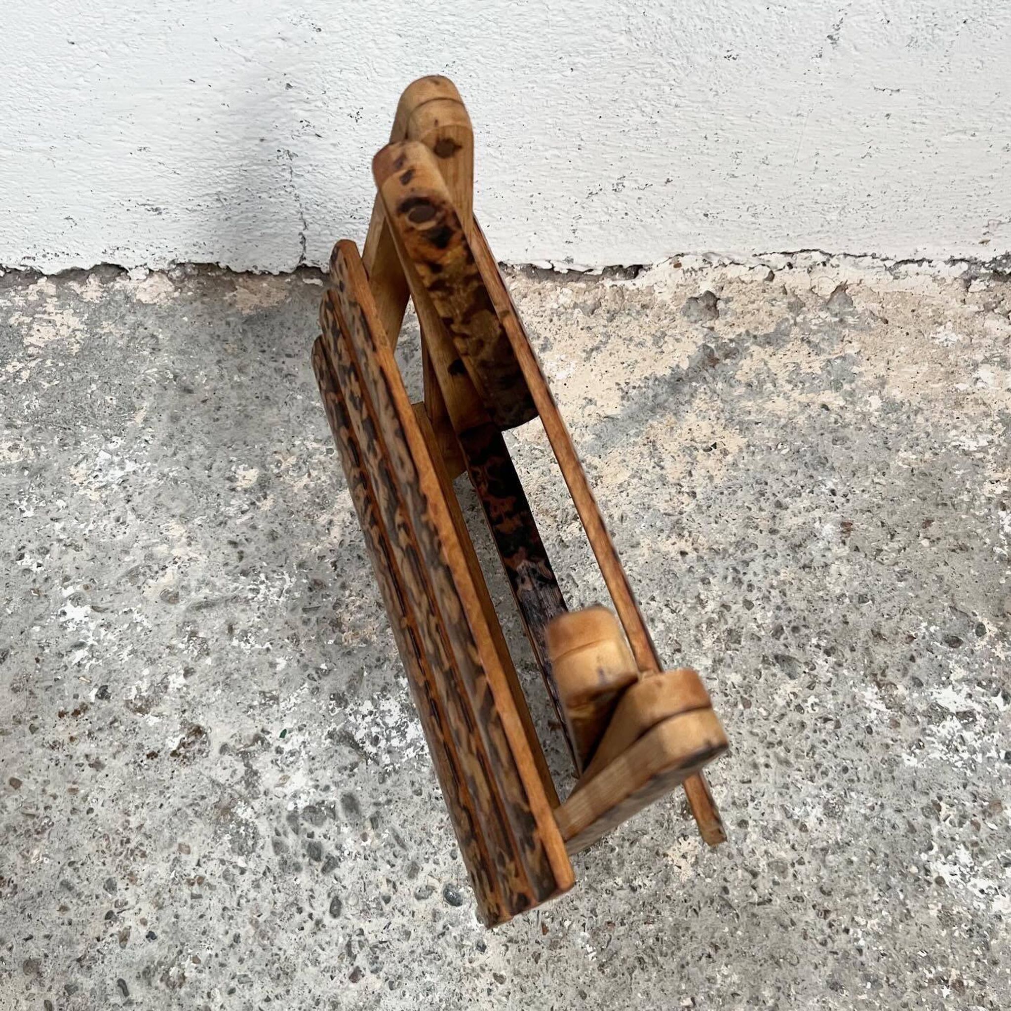Small folding stool in exotic wood