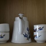 Théière et ses tasses à thé en grès à motif japonisant