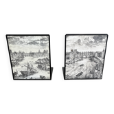 Bookends 1960 between Fornasetti's grey and Toile de Jouy views of Paris.