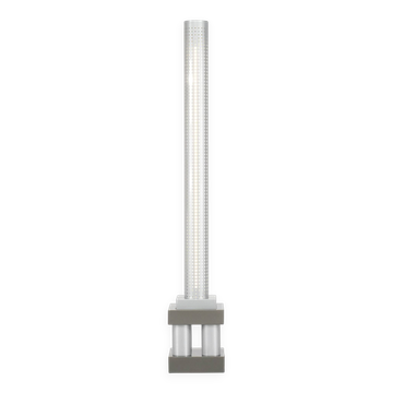 Lampadaire modèle « Chicago Tribune » en métal émaillé gris et argenté, ave