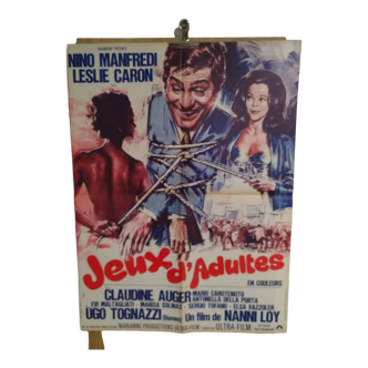 Affiche de cinéma  pliée originale  1967 Jeux d'adultes  Ugo Tognazzi Claudine Augier