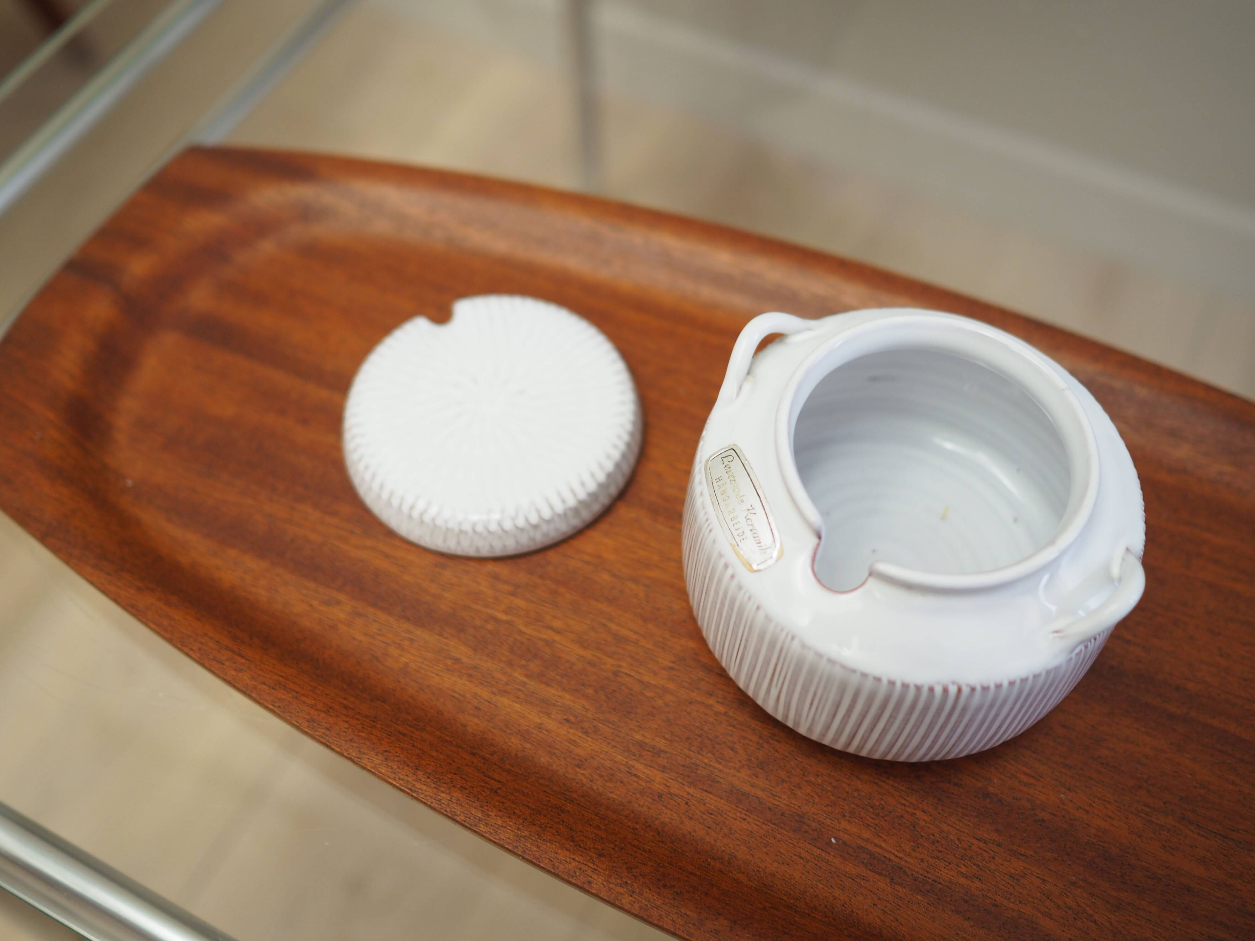 Ceramic sugar bowl, 1970s, Danish design, manufacture: Løvemose Keramik