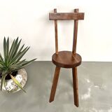 Brutalist chair in solid oak, 1900