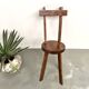 Brutalist chair in solid oak, 1900