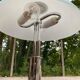 Mushroom table lamp WOFI Leuchten – Chrome metal & frosted glass