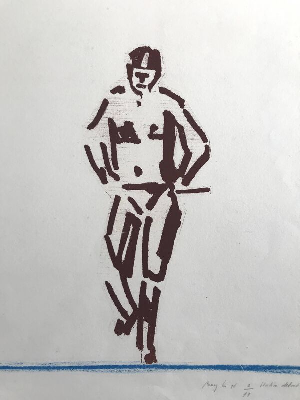 Pierre buraglio, station debout, 1996. lithographie signée au crayon