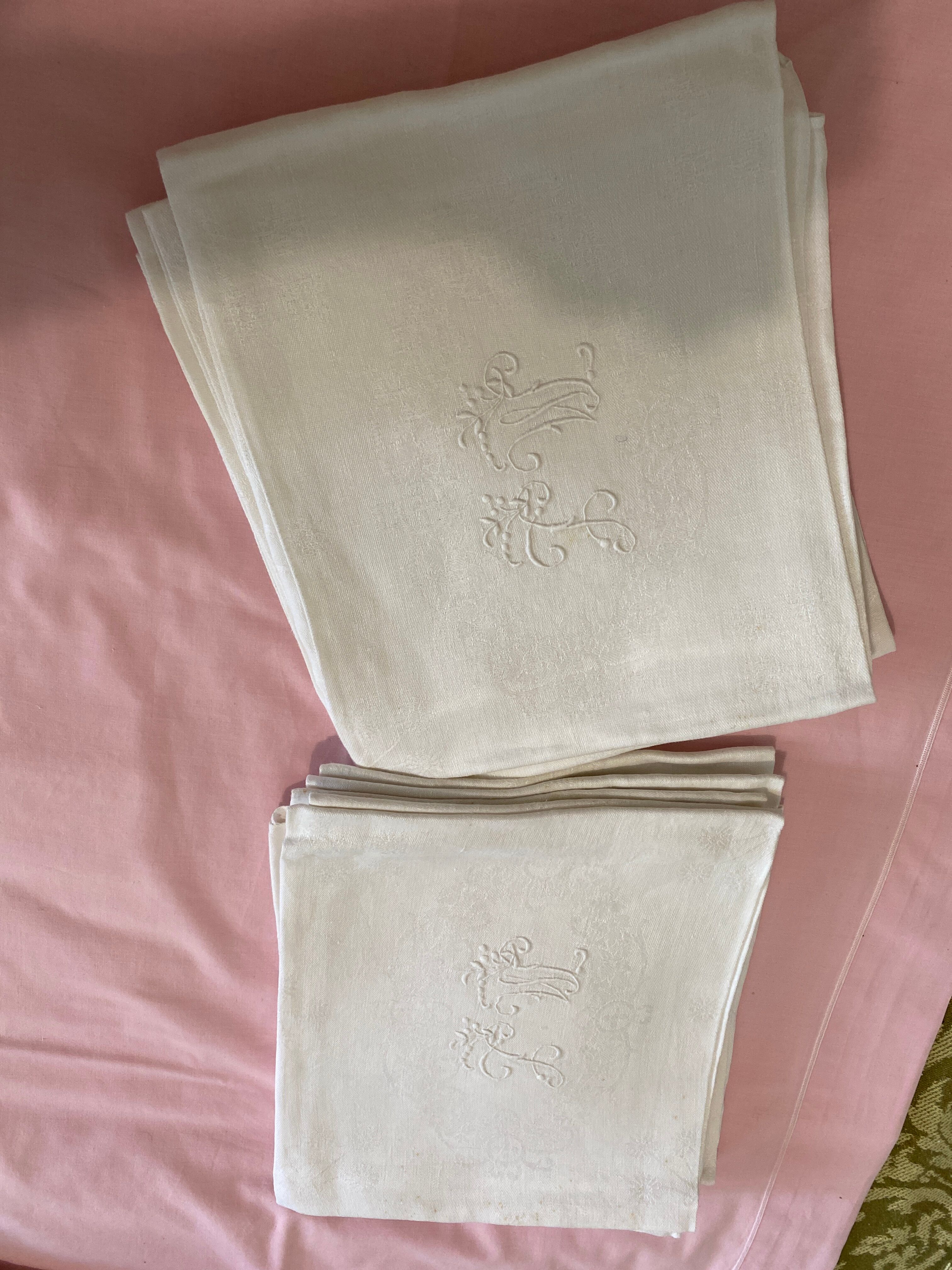 Set of very large ML monogram towel