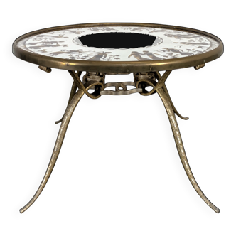 Gilded wrought iron gueridon by René Drouet