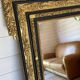 Authentic Antique Mercury Mirror with Parcloses and Ears – Golden Patina