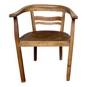 fauteuil vintage en hêtre