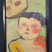 PETROVITCH (20th century) "The two children" Oil on canvas