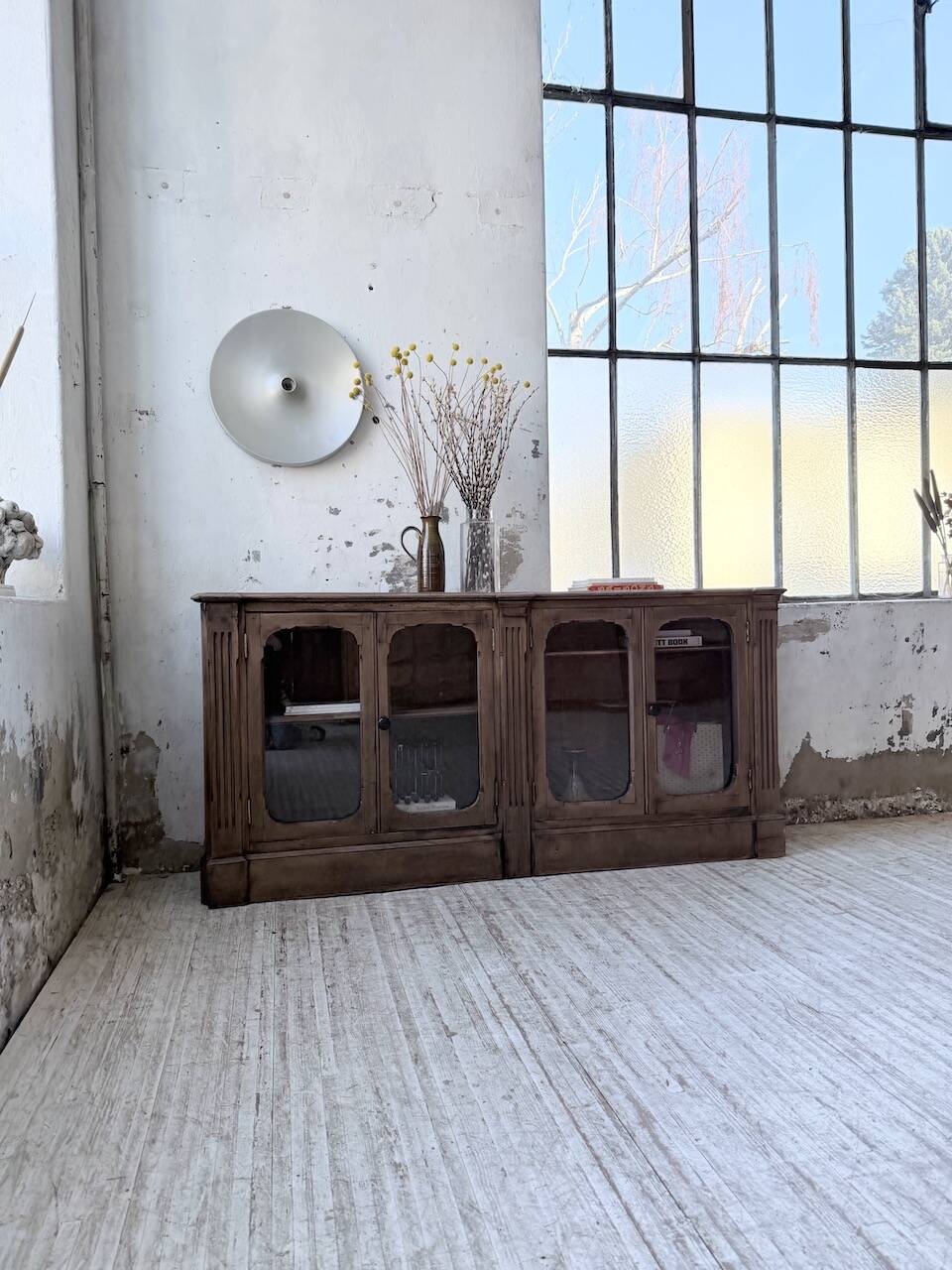 Enfilade display cabinet, solid oak, 1920.