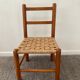 Scandinavian wooden chair and braided rope seat 70s
