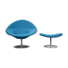 Fauteuil "globe" et pouf par Pierre Paulin pour Artifort années 1980