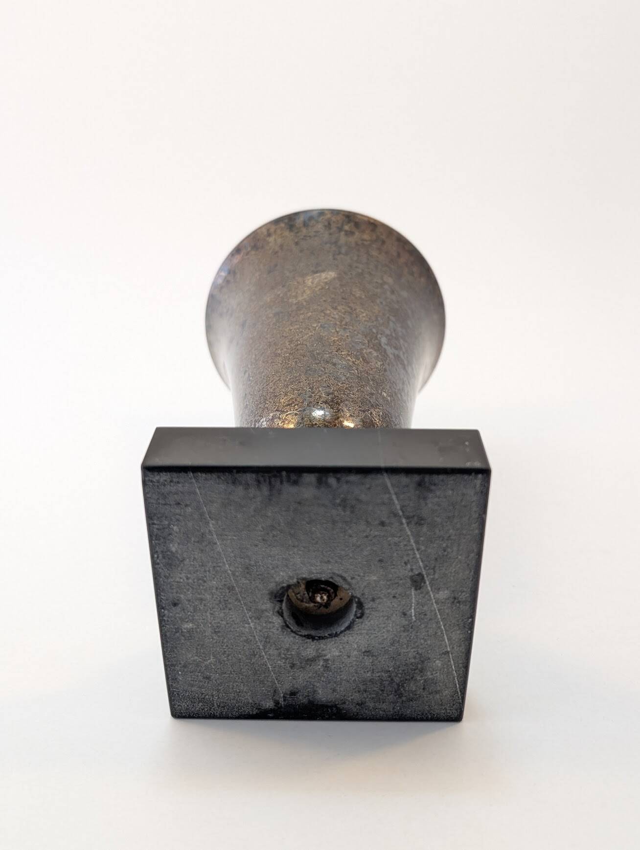 Antique Patinated Silver-Plated Metal Coupe – Vintage Decorative Bowl