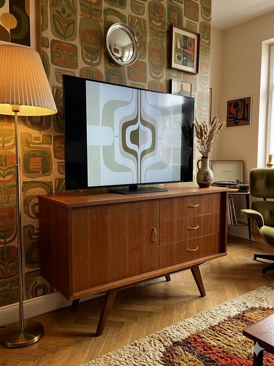 Vintage oak enfilade from the 1960s.