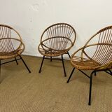 Rattan armchairs feet metal